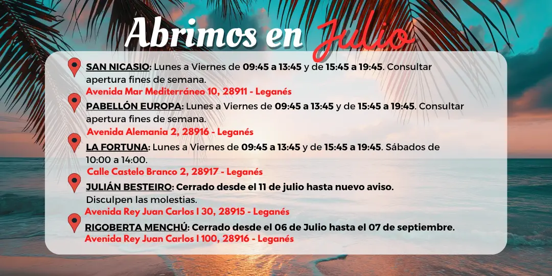 CABERA MÓVIL - CIERRES DE JULIO